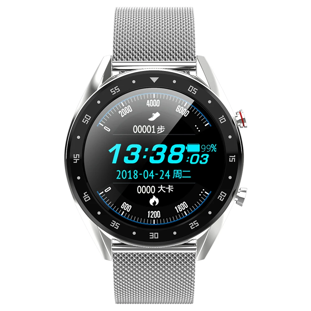 silver steel Accalia L7 Смарт-часы полный экран сенсорный ECG технология сердечного ритма носимое устройство монитор артериального давления умный Браслет - Цвет: silver steel