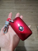 Cubierta de llave de coche para Renault, funda de llave rígida de imitación de fibra de carbono, cadena para Renault Kadjar Megane Koleos QM5 QM6 2013-18