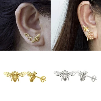 

Trendy Bling S925 Sterling Silver Stud Earring Golden Silver Zircon Earrings For Women Girl Couples Charms Jewelry Accessories