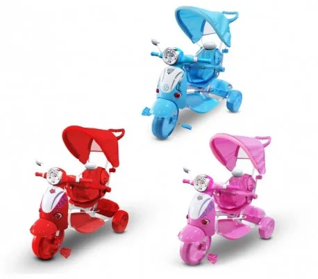 LT 854 Triciclo con pedales para bebés con 3 canciones en capota varios  colores|Juguetes de deportes| - AliExpress