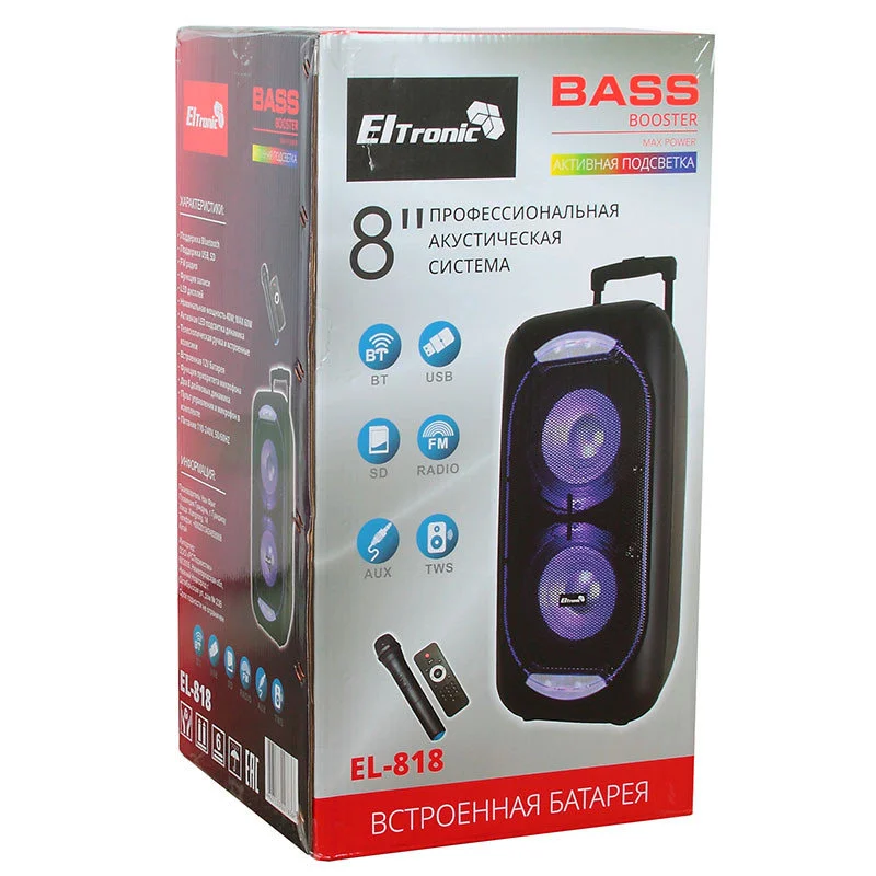 Eltronic speaker system with TWS EL-818 including a bluetooth headset and a USB flash drive combo speaker sound amplifier