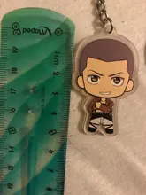 LLavero de ataque a Titan, colgante de llavero acrílico de doble cara, accesorios de Anime, llavero de dibujos animados, 2019