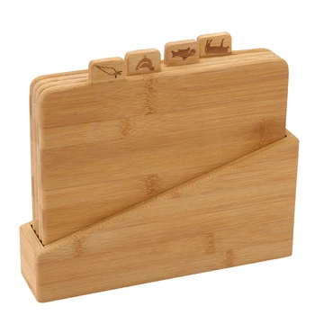 

Set 5 PCs BERGNER cutting board (25x20x1cm) and a piece to keep them, in bamboo wood,