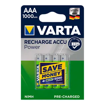 

BATTERY VARTA RECHARGEABLE ACCU POWER LR03 AAA 1000MAH PACK 4UNI