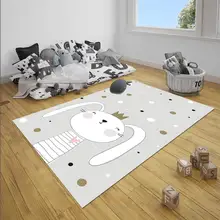 Серый желтый звезда король корона Кролик мальчик 3d принт Противоскользящий коврик из микрофибры Детские украшения для детской комнаты коврик