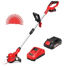 

Cordless String Trimmer / Edger 20V Electric Grass Trimmer Upgraded 10-Inch Blade 2.0Ah Lithium-ion Battery Power METERK Garden