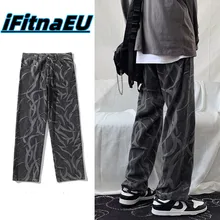 

Thorns Printed Jeans Hip Hop Casual Pants Man Street Wear Vintage Men Trendyol Streetwear Women's Trousers Men's Goth Baggy