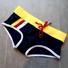 Seobean-bañador bóxer de natación para hombre, bañadores bañador Sexy para hombre, pantalones cortos de baño, bolsa Gay, tabla de Surf delgada, Playa corta