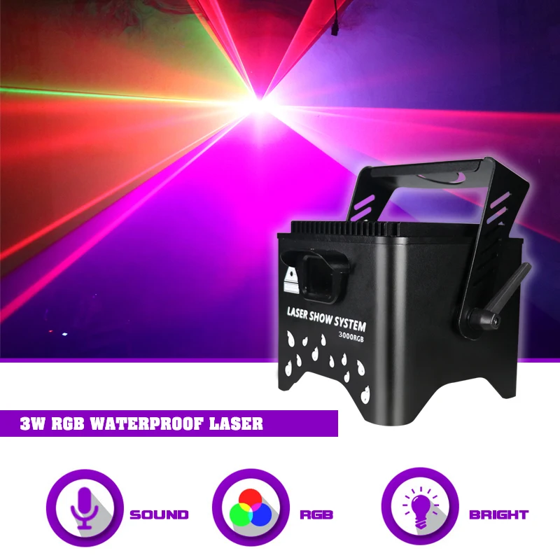 Водонепроницаемый сценический лазерный проектор SUNART 3 Вт DMX звуковой
