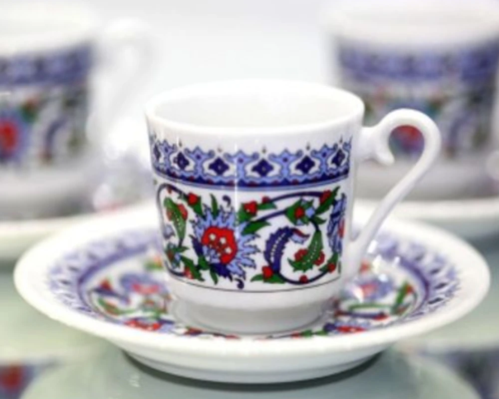 

Turkish Coffee Mugs 12 Pieces Porcelain For 6 Person With Unique Traditional Motifs High Quality With Gift Box-FAST SHIPPING
