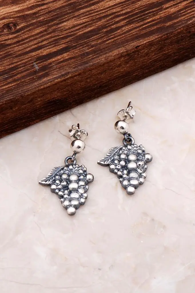 

Mazruna Grape Cluster Design Silver Earring 4780 High Quality Hand Made Original Filigree Silver Jewellery Gift for Women