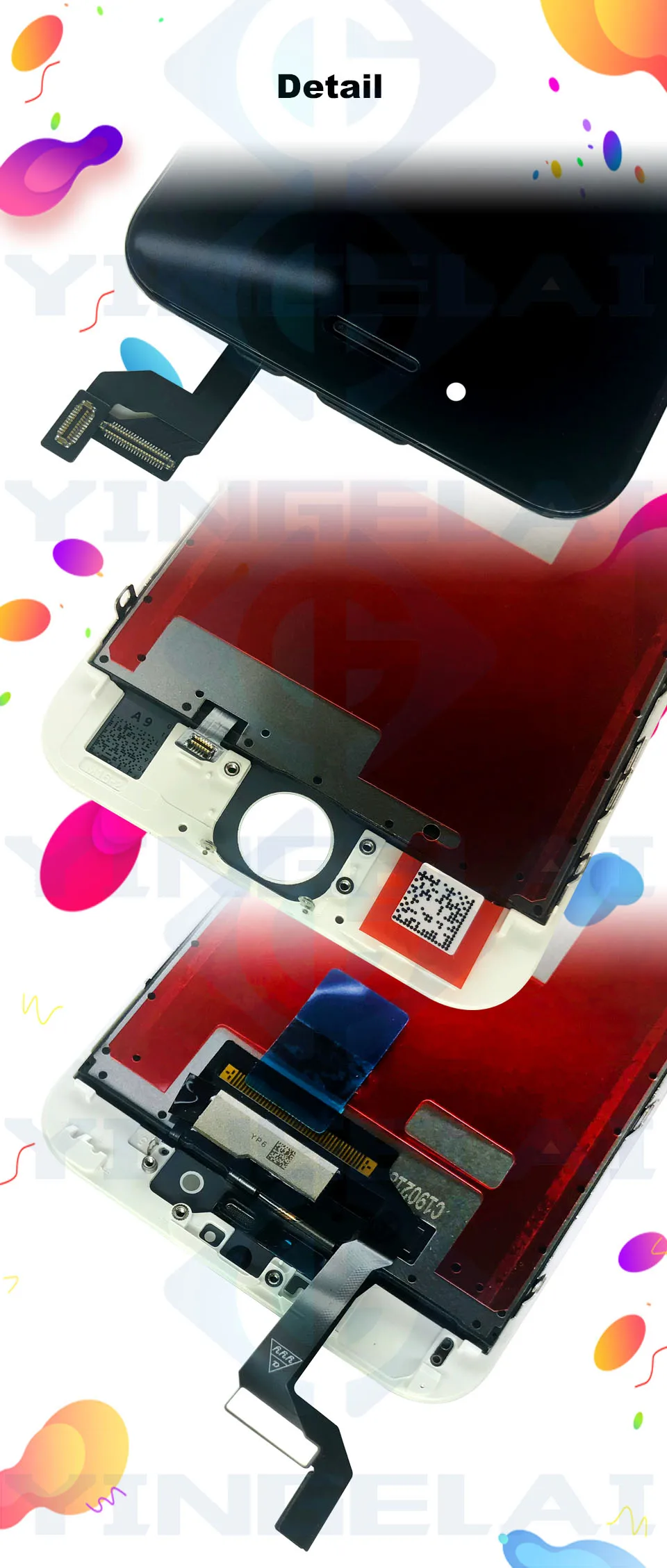 10 шт Lcd полный для iPhone 6S ЖК-экран Замена для iPhone 6S ЖК-дисплей кодирующий преобразователь сенсорного экрана в сборе DHL
