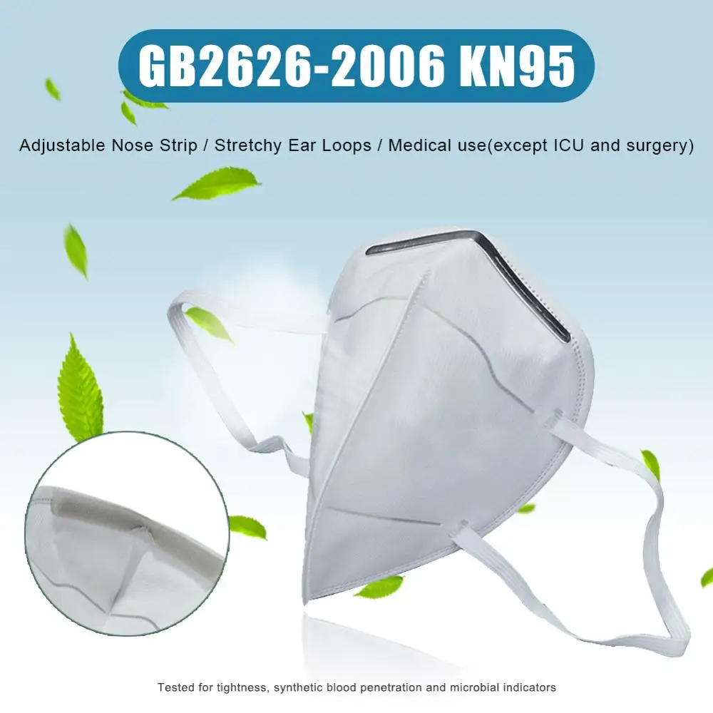 

100/1Pcs 100/1Pcs PM2.5 KN95 Mask Non Woven Disposable Dust Face Respirator Protective 3 Layer Earloop Activated Carbon Anti-Dus