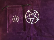 Pentagram Tarots Tablecloth with Bag Velvet Altar Tarots Cloth Pentacles Tarots Mat