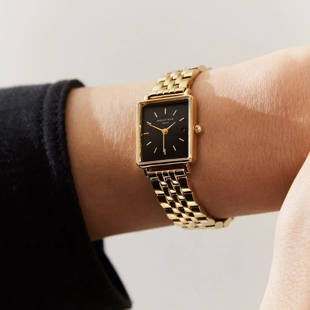 Rosefield the boxy xs black gold Clearance