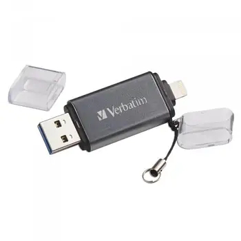 

Verbatim iStore 'n' Go USB flash drives 64 GB USB Type-A / Lightning 3.2 Gen 1 (3.1 gen 1) gray