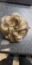 AOSIWIG corto rizado lazo con elástico para el cabello moño resistencia al calor de caucho sintético banda Scrunchie pelo de cola de extensión para las mujeres