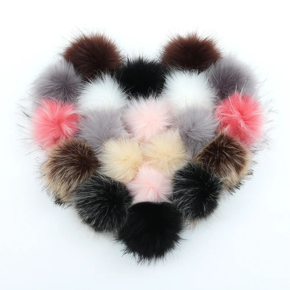 16/18/20/24Pcs DIY Hats Accessories False Hairball Pom Pom Handmade Artificial Ball Faux Rabbit Fur PomPom 