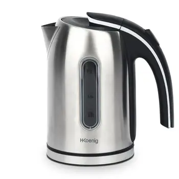

H.Koenig small electric water kettle, 2200W, 1.7 L capacity, 360 ° Base, temperature up to 100 ° in record time, Gray