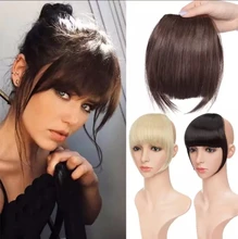 Hairpiece Blunt-Bangs Blonde Fake-Fringe SNOILITE Brown Synthetic 18colors Black Women