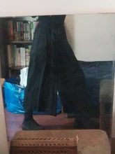 Wide Leg-Trousers Fit-Pants Pleated Spring Autumn Split Black High-Elastic Women Fashion