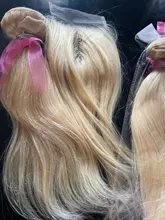 613 rubio miel del pelo recto del pelo humano brasileño extensiones de pelo ondulado con cierre 4x4 613 pelo rubio hace 3 4 paquetes y cierre