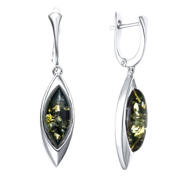 

Earrings from silver with Amber Green
