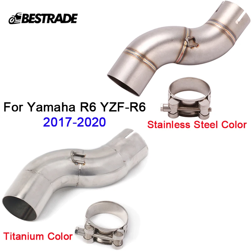 

Mid Pipe for Yamaha R6 YZF-R6 2017 2018 2019 2020 Motorcycle Exhaust Middle Pipe Connect Link Tips Slip On 51mm Stainless Steel