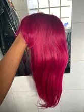 IJOY-pelucas de cabello humano brasileño liso para mujeres negras, pelo Remy marrón con flequillo, hecha completamente a máquina