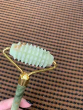 Rodillo de piedra de Jade Natural para masaje Facial, masajeador de gua sha, rascador, herramientas adelgazantes de belleza, relajación de la piel