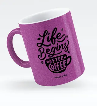 

Personalized Coffee Themed Purple Silvery Mug Cup-4