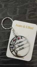 Auxauxme personalizada Birthstone árbol de llaveros de la vida de acero inoxidable miembro de la familia llavero de árbol regalos de cumpleaños para mamá y papá