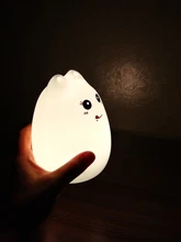 Ornaments Touch-Sensor Night-Lamp Desktop-Decor Baby Bedroom Battery/usb-Charge Silicone
