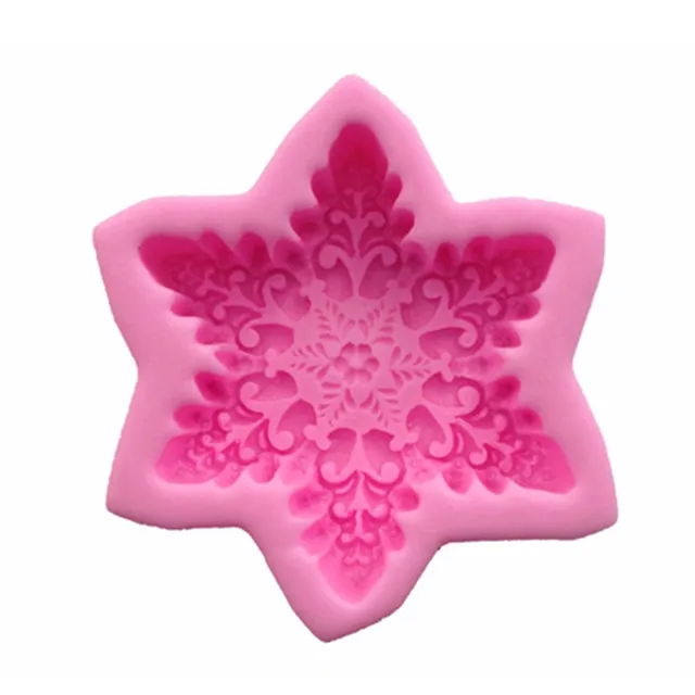 1Pcs 3D Christmas Decorations Snowflake Chocolate Mold DIY Fondant Baking Cooking Cake Decorating Tools Silicone Candle Mold MouldB