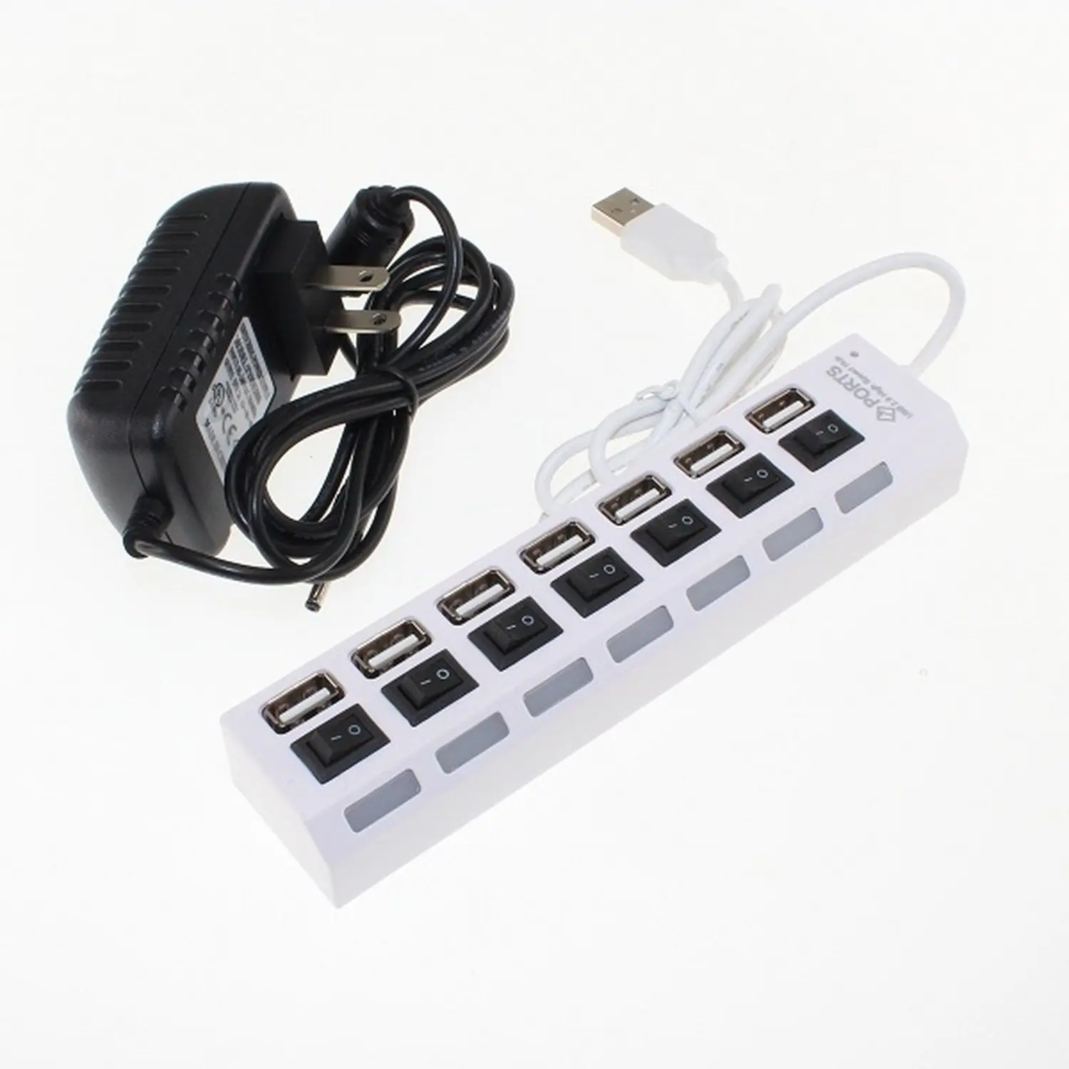 Концентратор USB 2 0 7 портов с Европейским источником питания|Адаптеры AC/DC| |