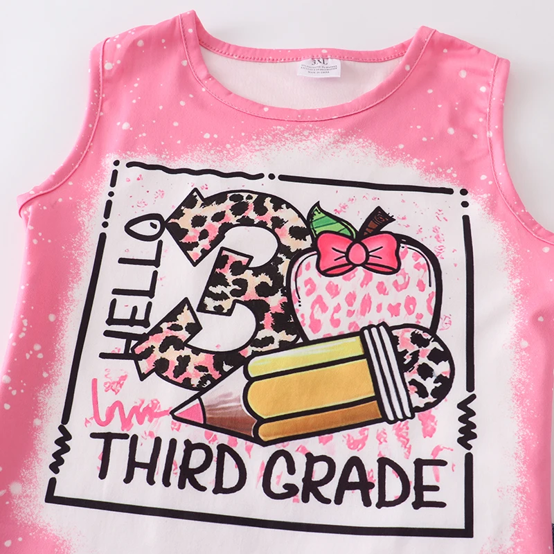 cute Clothing Sets Girlymax Back To School Outfit Girls Clothes Apple Pencil Leopard Jeans Shorts Set Baby Kids Clothing Ruffles Kindergarten equestrian clothing sets	