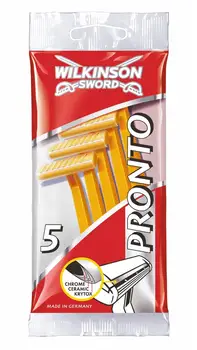 

Wilkinson Sword Pronto Razor 5pcs Chrome, Ceramic And PTFE Coating Long-Lived Smooth Shaving