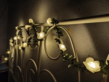 Flower Led Lights Garland-Decor Battery-Powered Fairy-String Rose Party Wedding-Valentines