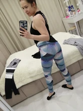 Women Leggings Running-Pants Fitness Digital Print Push-Up Workout High-Waist Stretch