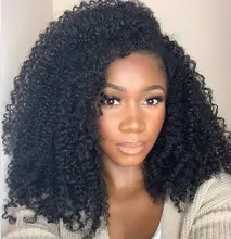 Peluca rizada mongol 3B 3C para mujeres negras cabello humano Afro rizado, pieza en U, corte de Bob corto, Belleza