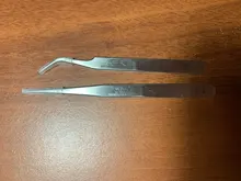 Vetus-Pinzas profesionales para pestañas, de acero inoxidable, antiestáticas, para extensión de pestañas postizas