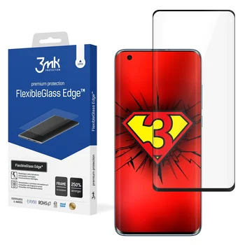 

3MK Protector de pantalla curvo compatible con Xiaomi MI 10 / MI 10 Pro Black FlexiGlass Edge