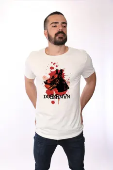 

Angemiel Wear Red Bursty Doberman Cotton White Men 'S T-Shirt