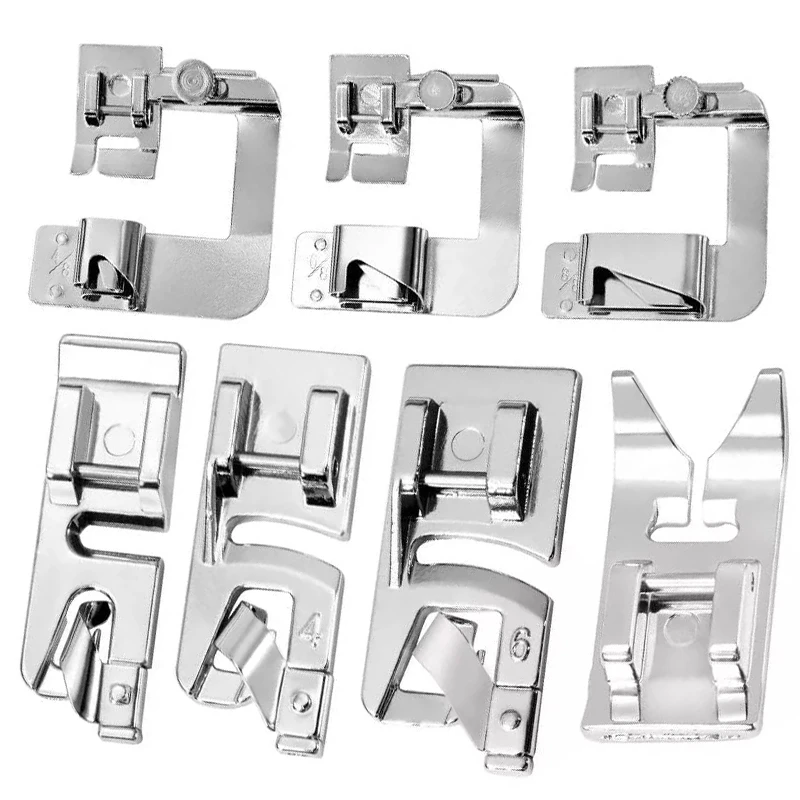 7PCS Sewing Machine Foot Hemming Foot Kit Fabric Sewing Machine Part