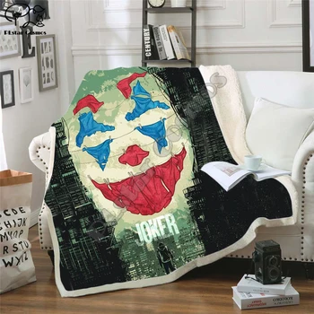 

Plstar Cosmos Cartoon Night Before Christmas Joker Poker Blanket 3D print Sherpa Blanket on Bed Home Textiles Dreamlike style-9
