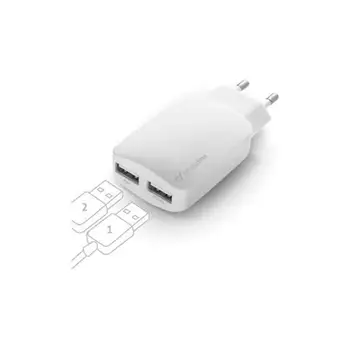 

Battery Charger with double USB socket for iPad and iPhone, BiancoCELLULAR LINE15.09