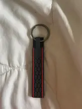 GTI Label Strips Shape SOFT RUBBER KEYCHAIN KEYRING KEY CHAIN KEY RING for GTI