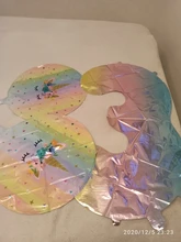 Unicorn Party Balloon Number Globos Rainbow Birthday-Party-Decorations Gradient Kids