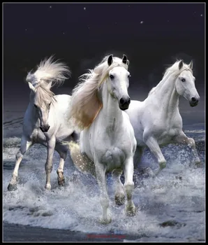 

Embroidery Counted Cross Stitch Kits Needlework - Crafts 14 ct DMC DIY Arts Handmade Decor - Horses Running