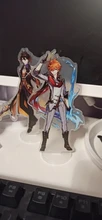 Genshin-Juego de mesa con base para disfraz de personaje, modelo de placa con base, modelo de figura de acrílico, ventiladores para decoración, regalo, Zhongli Mona Xinyan
